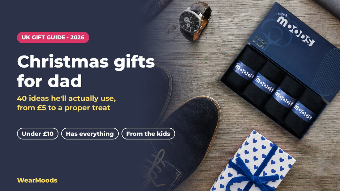Christmas gifts for dad: a WearMoods socks gift box with a watch and shoes