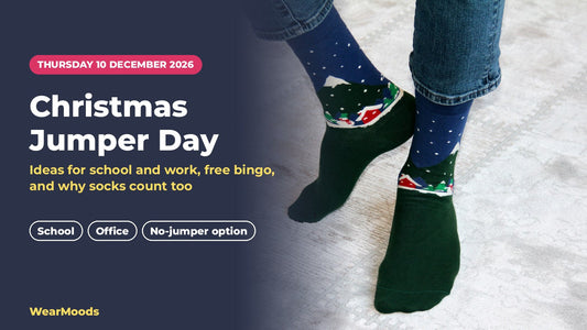 Snowy Village Christmas socks for Christmas Jumper Day