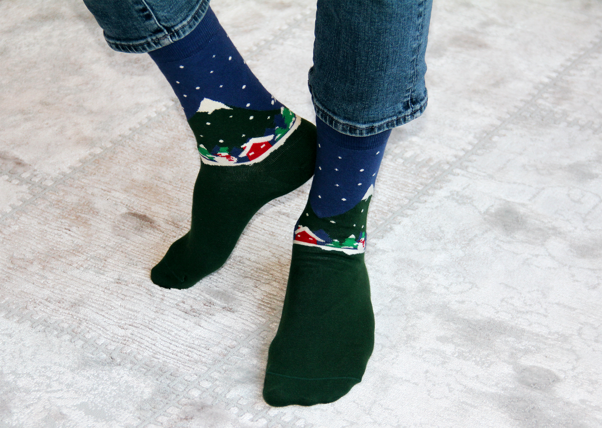 Snowy Village socks